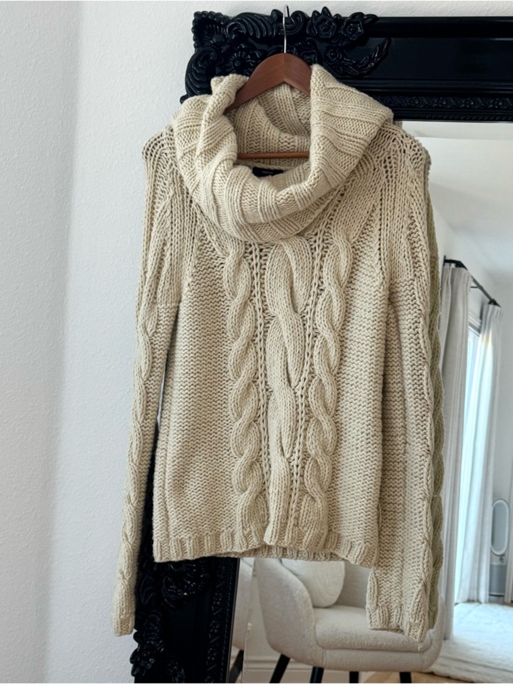 GAP | Women’s Cream Chunky Cable Knit Cowl Neck Sweater